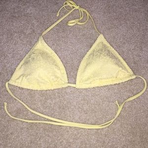 yellow lace swim top